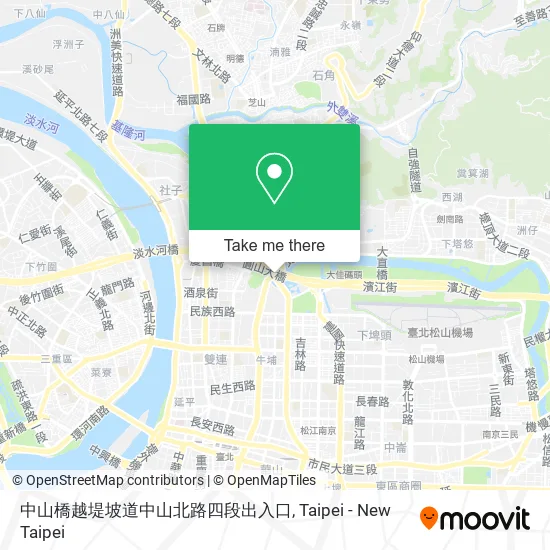 中山橋越堤坡道中山北路四段出入口 map