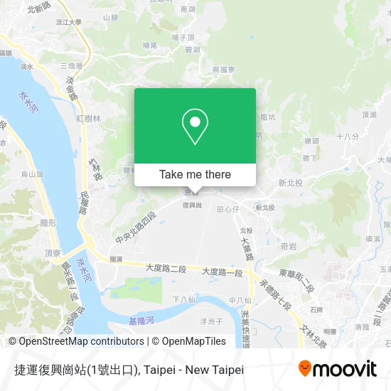 捷運復興崗站(1號出口)地圖