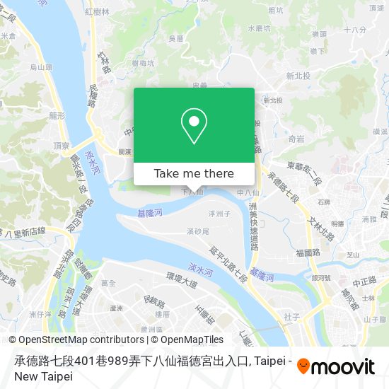 承德路七段401巷989弄下八仙福德宮出入口地圖