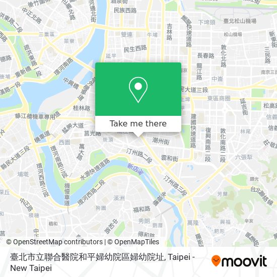 臺北市立聯合醫院和平婦幼院區婦幼院址 map