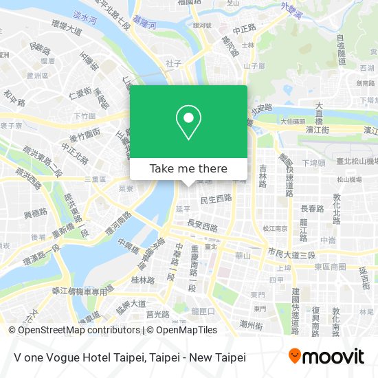 V one Vogue Hotel Taipei map