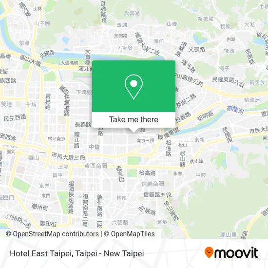 Hotel East Taipei map