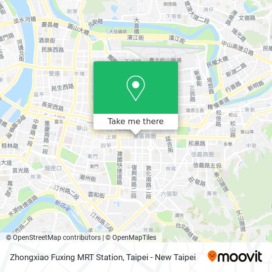 Zhongxiao Fuxing MRT Station map