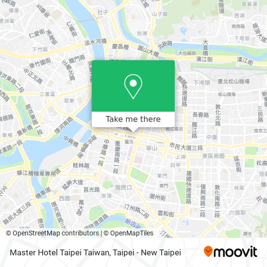 Master Hotel Taipei Taiwan map