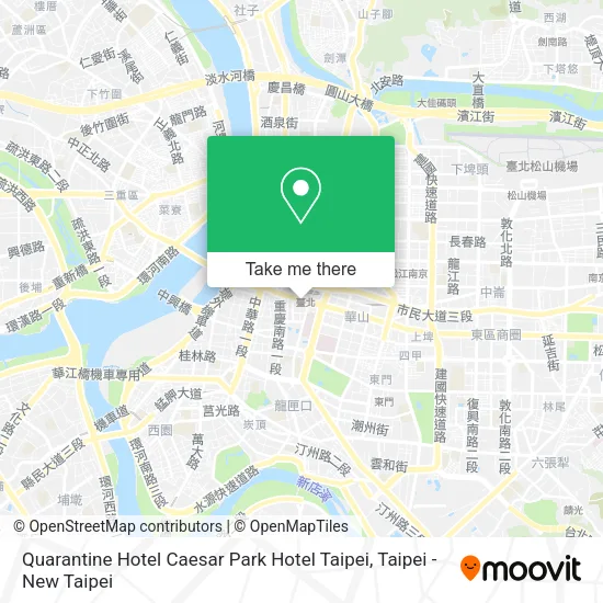 Quarantine Hotel Caesar Park Hotel Taipei map