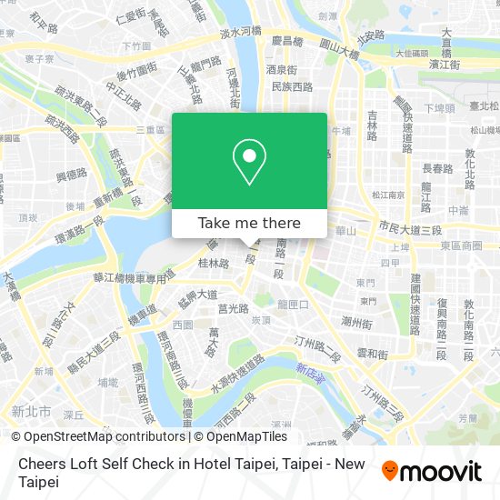 Cheers Loft Self Check in Hotel Taipei map