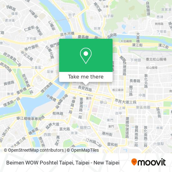 Beimen WOW Poshtel Taipei map