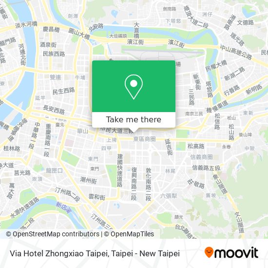 Via Hotel Zhongxiao Taipei map