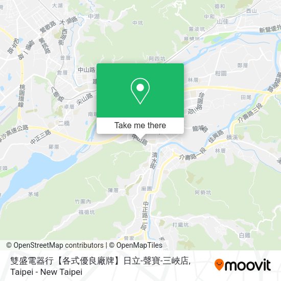 雙盛電器行【各式優良廠牌】日立-聲寶-三峽店地圖