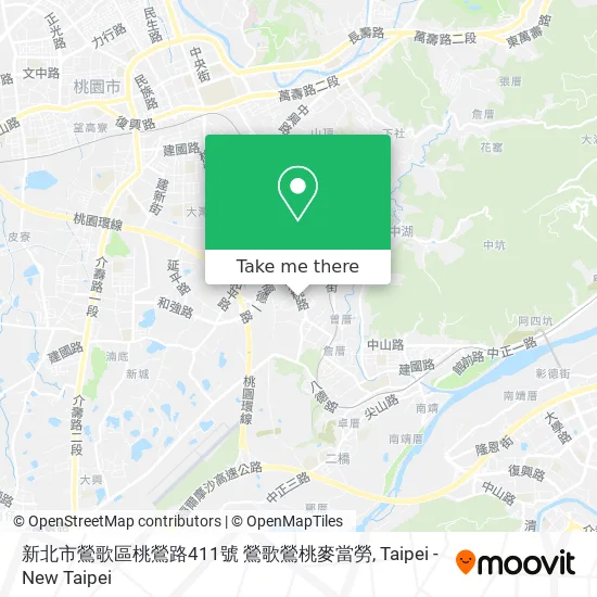 新北市鶯歌區桃鶯路411號 鶯歌鶯桃麥當勞 map