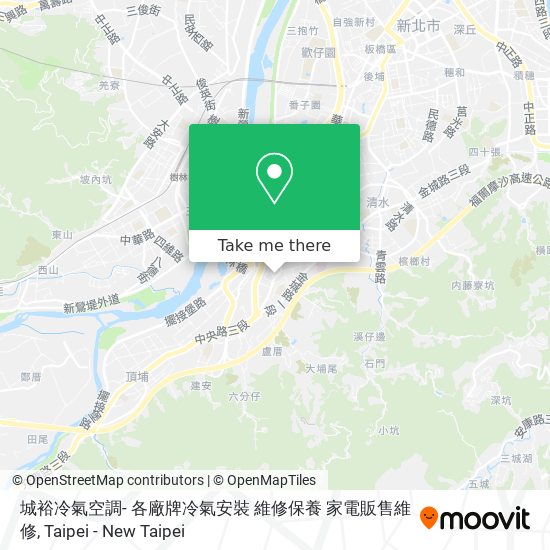 城裕冷氣空調- 各廠牌冷氣安裝 維修保養 家電販售維修地圖