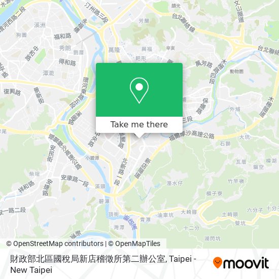 財政部北區國稅局新店稽徵所第二辦公室地圖