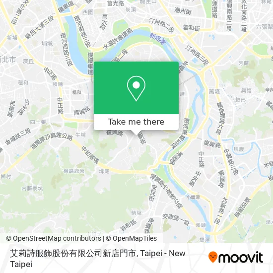 艾莉詩服飾股份有限公司新店門市地圖