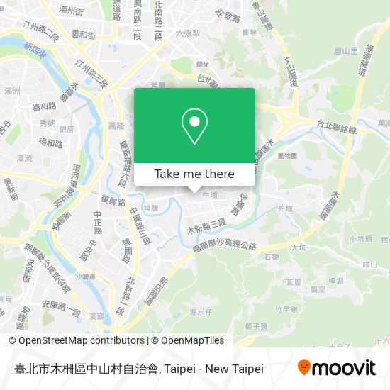 臺北市木柵區中山村自治會 map