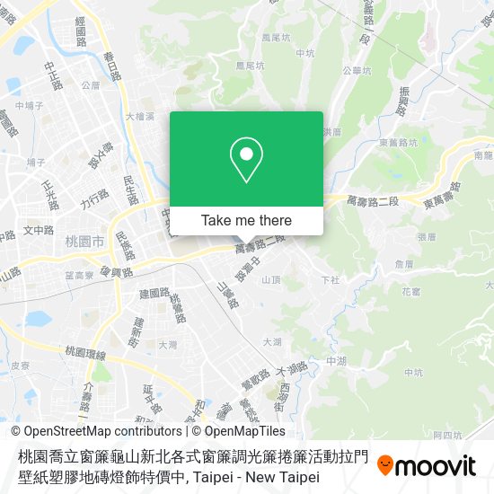 桃園喬立窗簾龜山新北各式窗簾調光簾捲簾活動拉門壁紙塑膠地磚燈飾特價中地圖