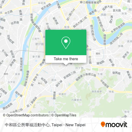 中和區公所華福活動中心地圖