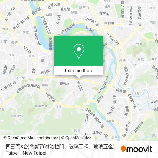 四喜門&台灣澳宇(淋浴拉門、玻璃工程、玻璃五金)地圖