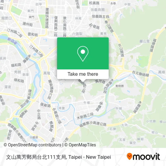 文山萬芳郵局台北111支局地圖