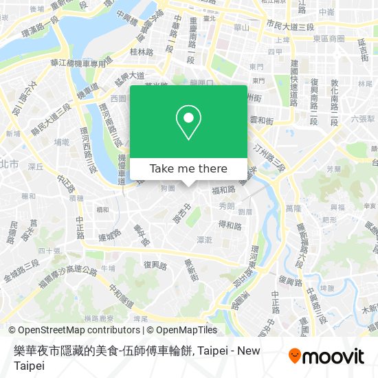 樂華夜市隱藏的美食-伍師傅車輪餅 map