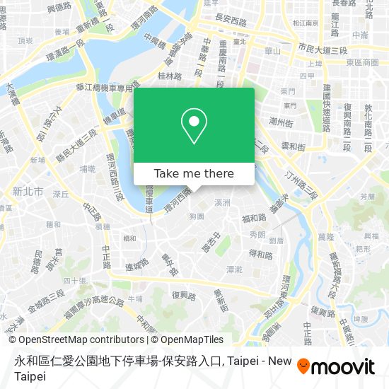 永和區仁愛公園地下停車場-保安路入口 map