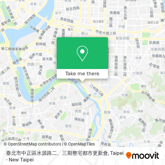 臺北市中正區水源路二、三期整宅都市更新會 map