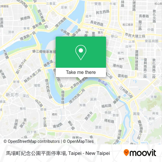 馬場町紀念公園平面停車場地圖