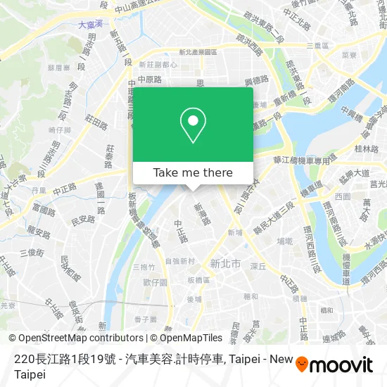 220長江路1段19號 - 汽車美容.計時停車地圖