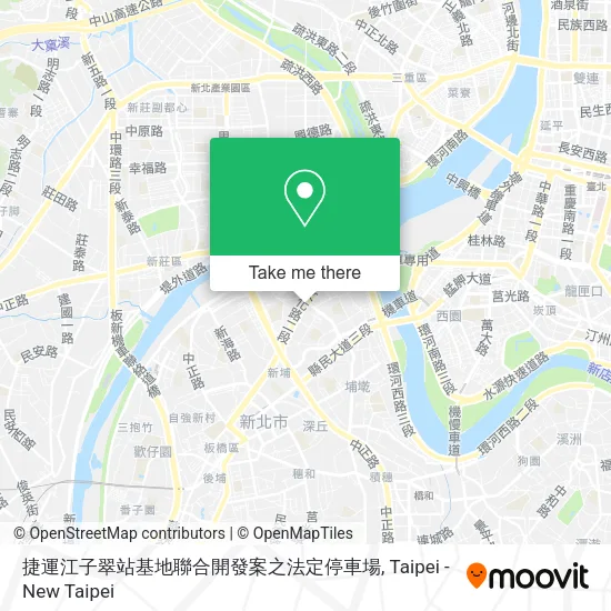 捷運江子翠站基地聯合開發案之法定停車場地圖