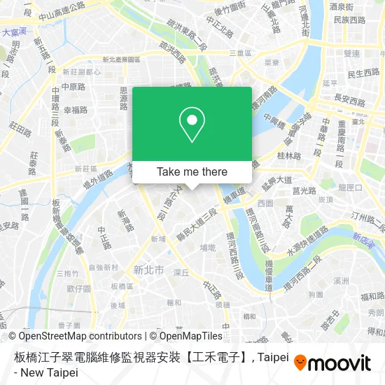 板橋江子翠電腦維修監視器安裝【工禾電子】地圖