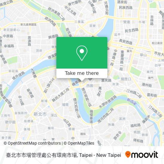 臺北市市場管理處公有環南市場 map