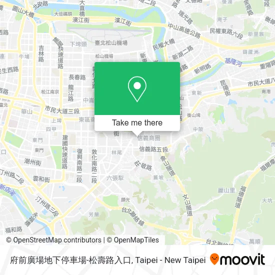 府前廣場地下停車場-松壽路入口地圖
