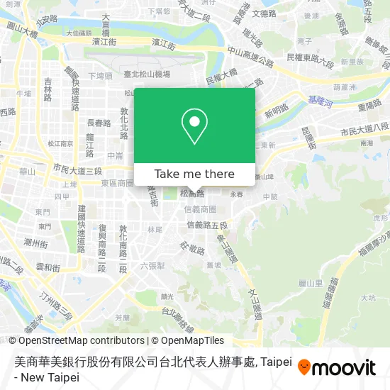 美商華美銀行股份有限公司台北代表人辦事處地圖