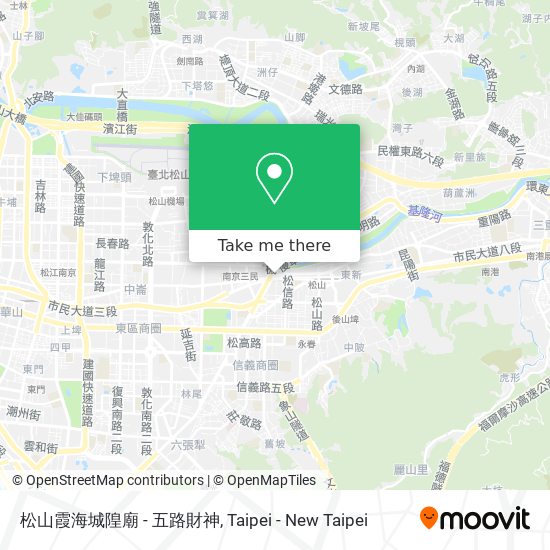 松山霞海城隍廟 - 五路財神 map