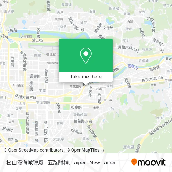 松山霞海城隍廟 - 五路財神地圖