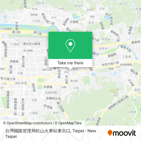 台灣鐵路管理局松山火車站東出口地圖