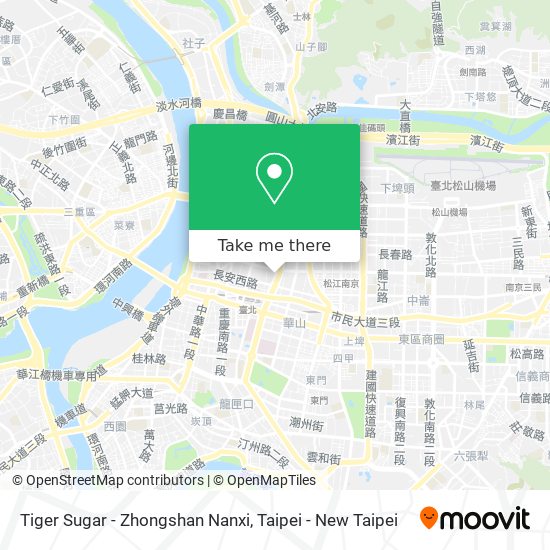 Tiger Sugar - Zhongshan Nanxi map