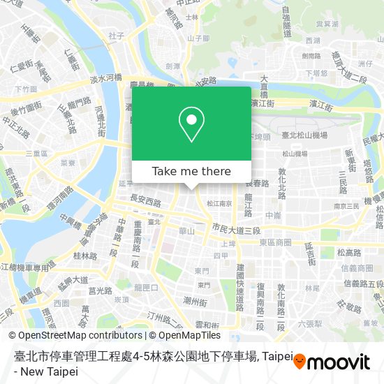 臺北市停車管理工程處4-5林森公園地下停車場地圖