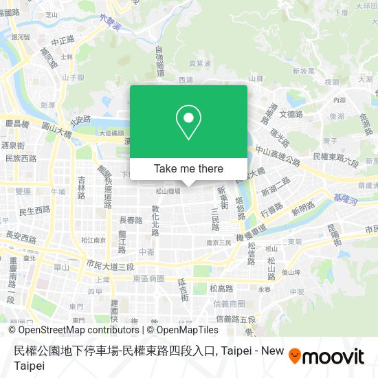 民權公園地下停車場-民權東路四段入口地圖