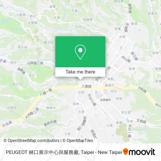 PEUGEOT 林口展示中心與服務廠地圖
