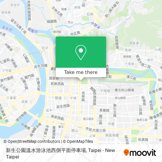 新生公園溫水游泳池西側平面停車場地圖