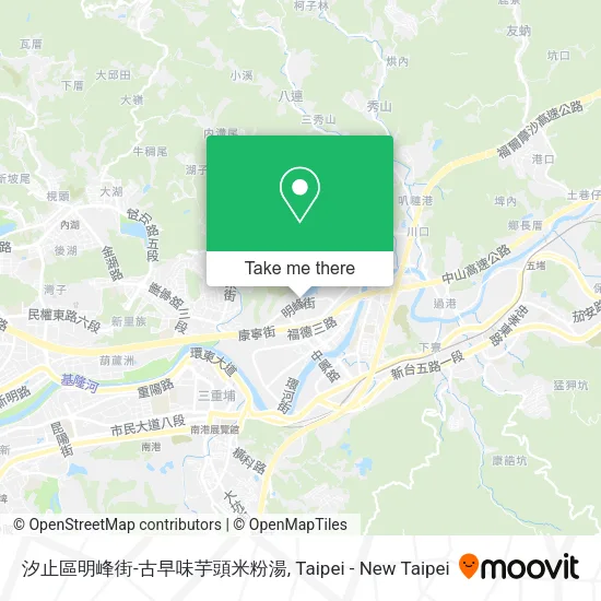 汐止區明峰街-古早味芋頭米粉湯地圖