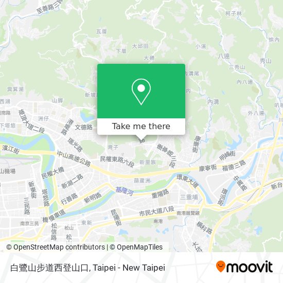 白鷺山步道西登山口地圖