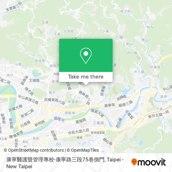 康寧醫護暨管理專校-康寧路三段75巷側門 map