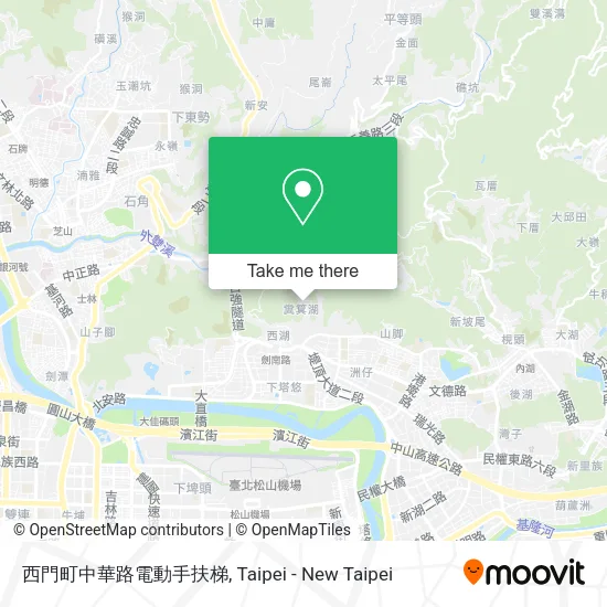 西門町中華路電動手扶梯地圖