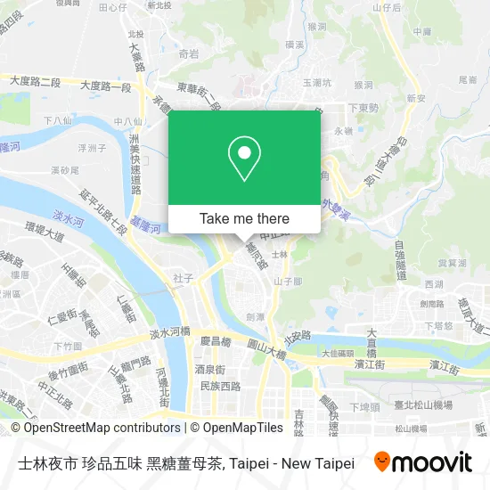 士林夜市 珍品五味 黑糖薑母茶地圖