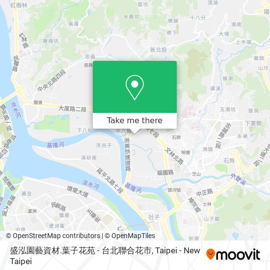 盛泓園藝資材.葉子花苑 - 台北聯合花市地圖