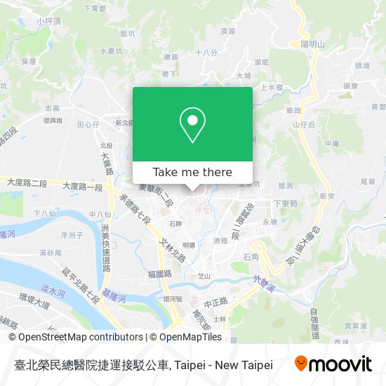 臺北榮民總醫院捷運接駁公車 map