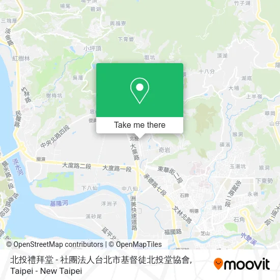 北投禮拜堂 - 社團法人台北市基督徒北投堂協會地圖