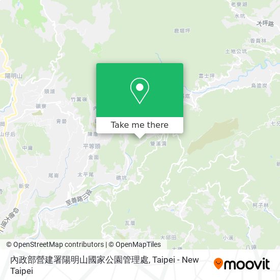 內政部營建署陽明山國家公園管理處地圖
