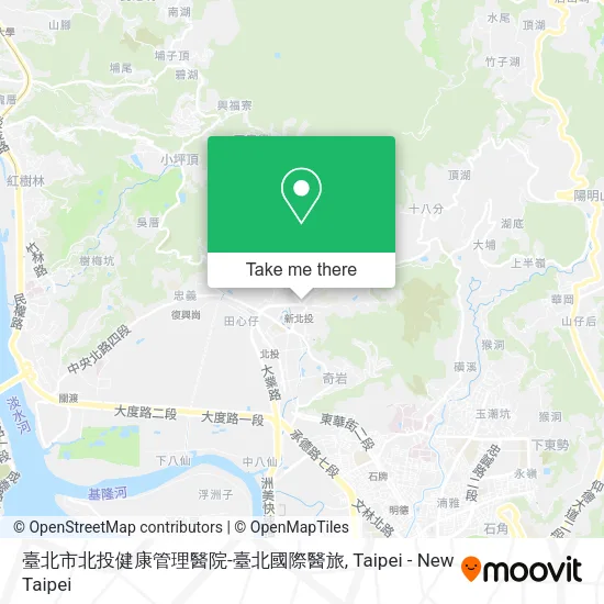 臺北市北投健康管理醫院-臺北國際醫旅地圖